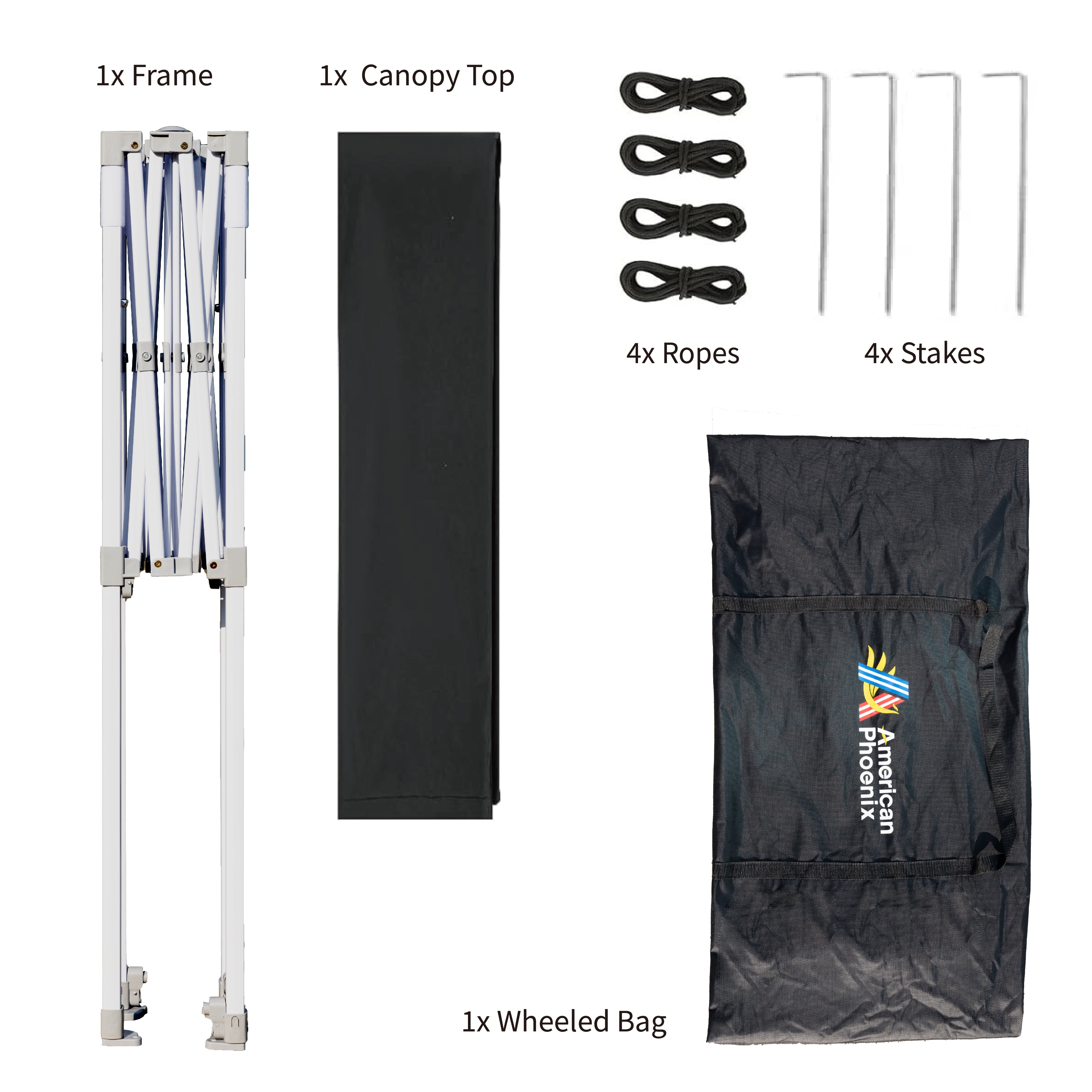 AMERICAN PHOENIX Pop Up Canopy Tent 5x5 Instant Shade Shelter Gazebo Outdoor Canopies Commercial Event Tents with Carry Bag