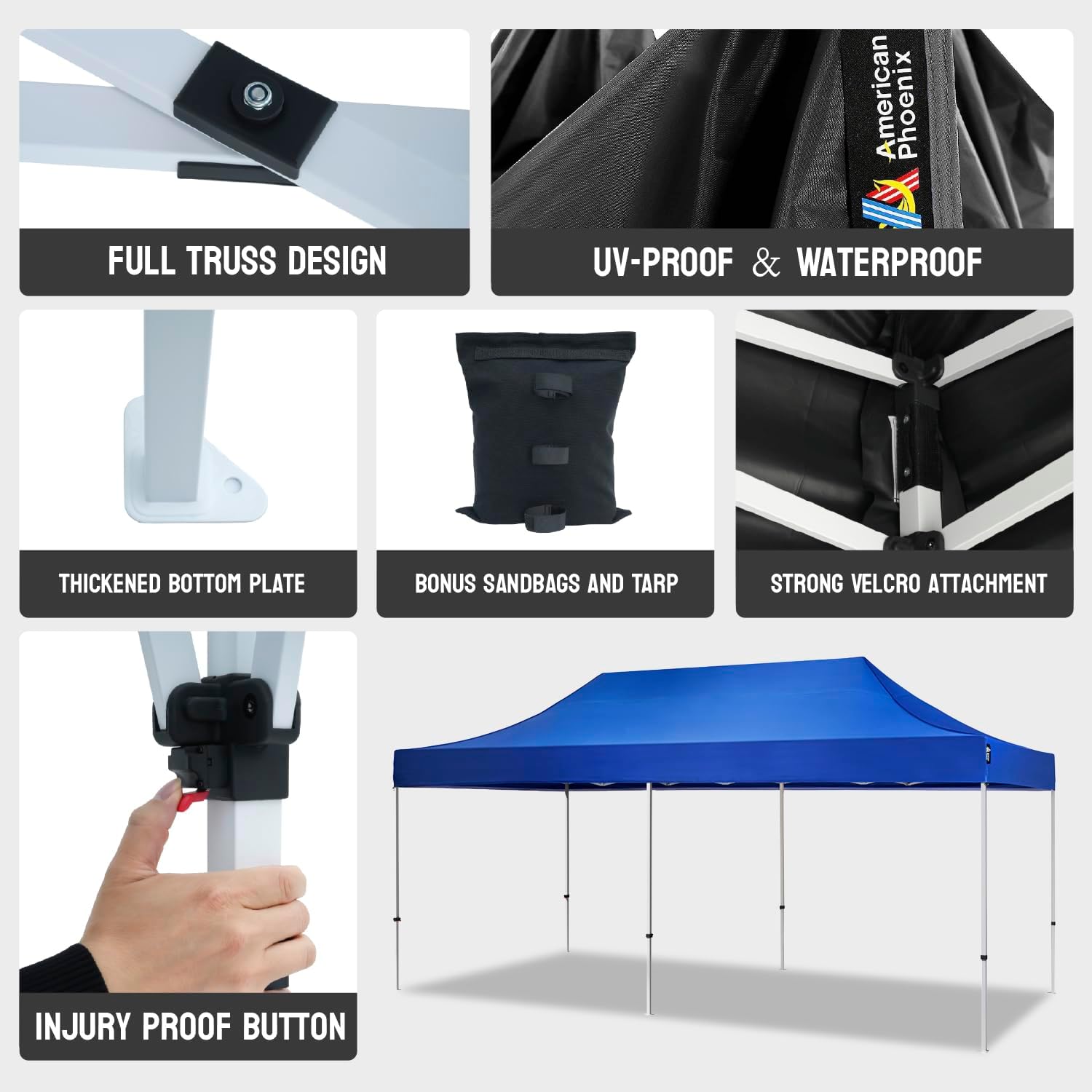 AMERICAN PHOENIX 10x20 Pop Up Canopy Tent - American Phoenix