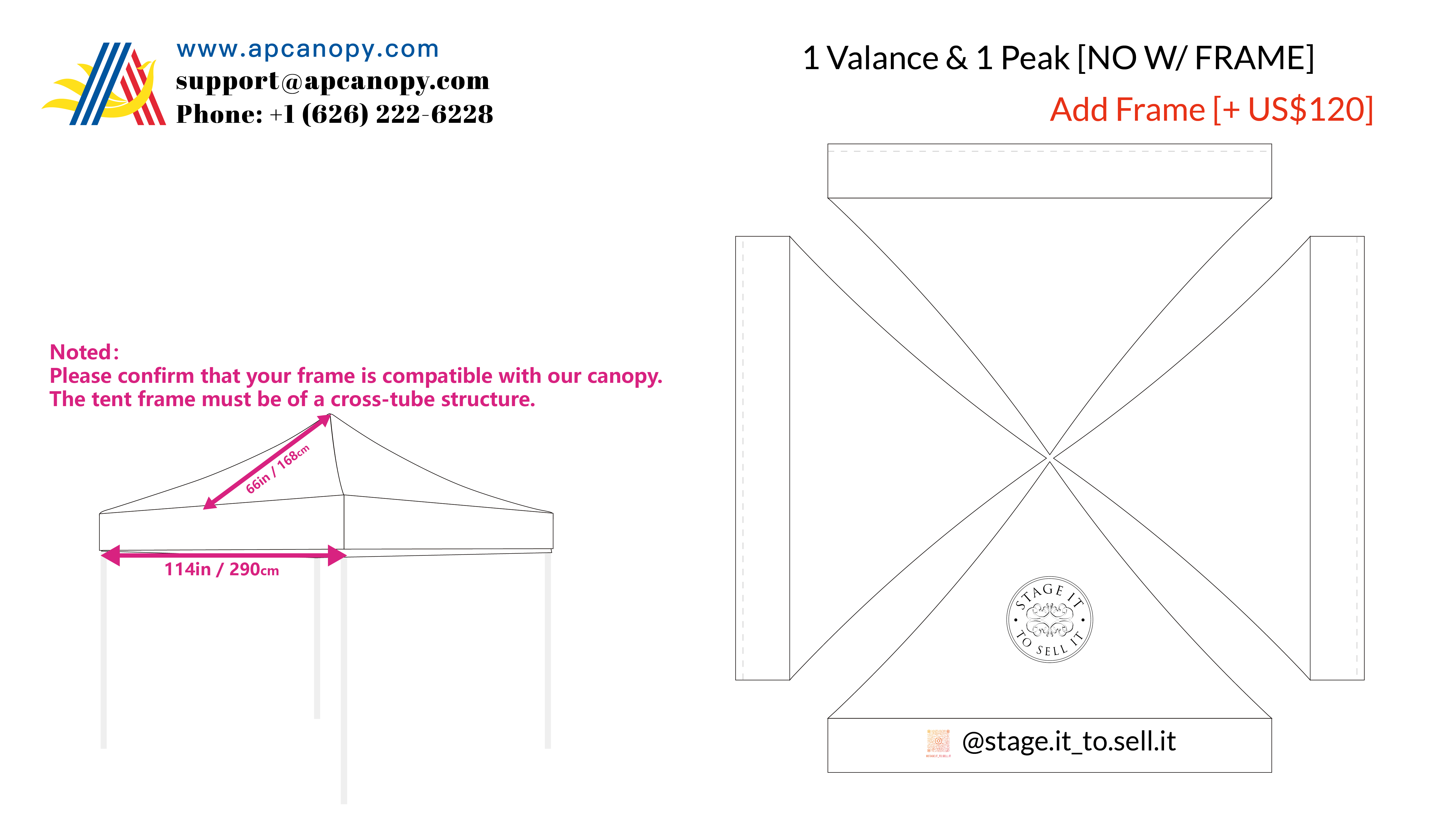 American Phoenix Pay Difference for Custom Canopy (for Kristin Flores)