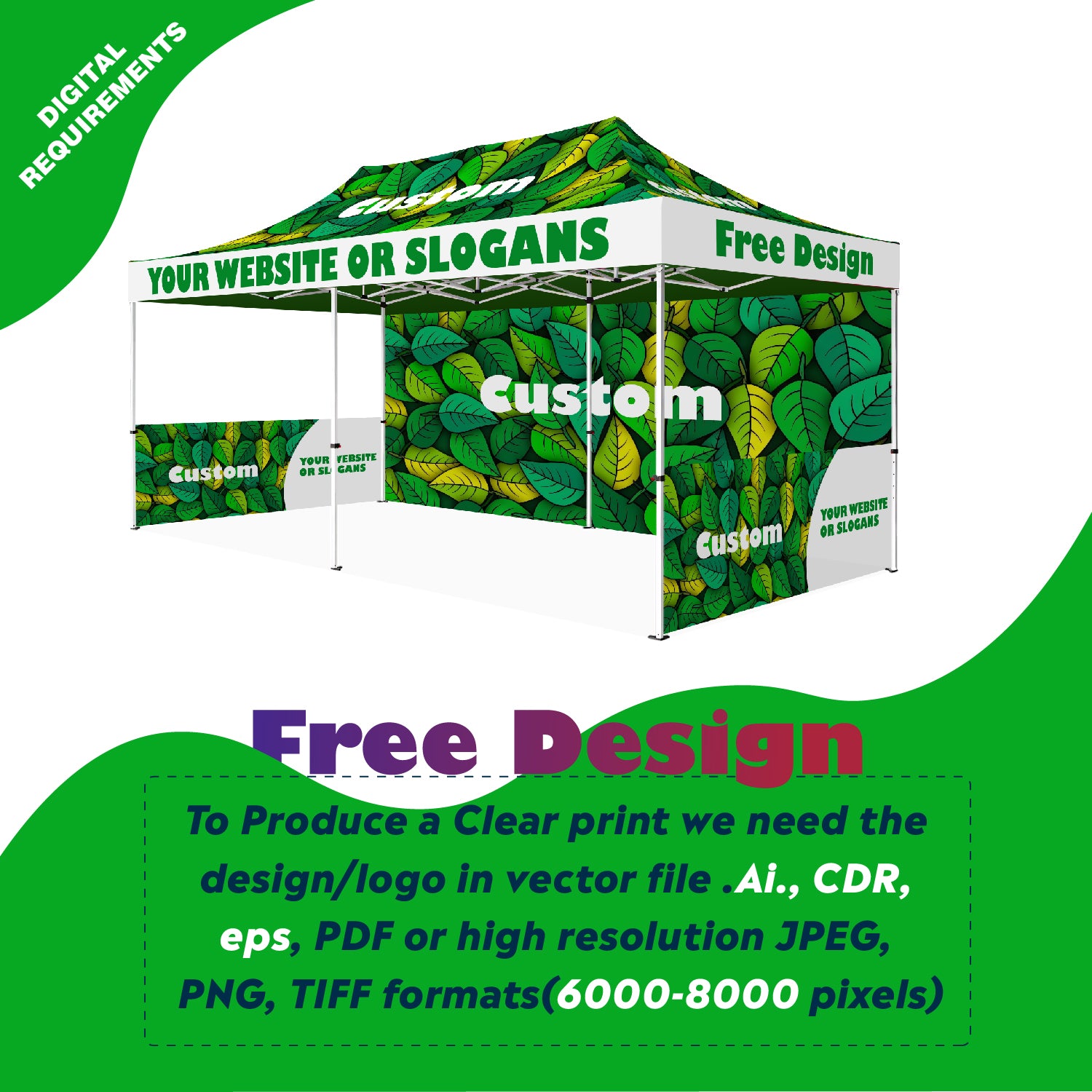 American Phoenix 10 x 20 Custom Canopy with Your Logo Graphics