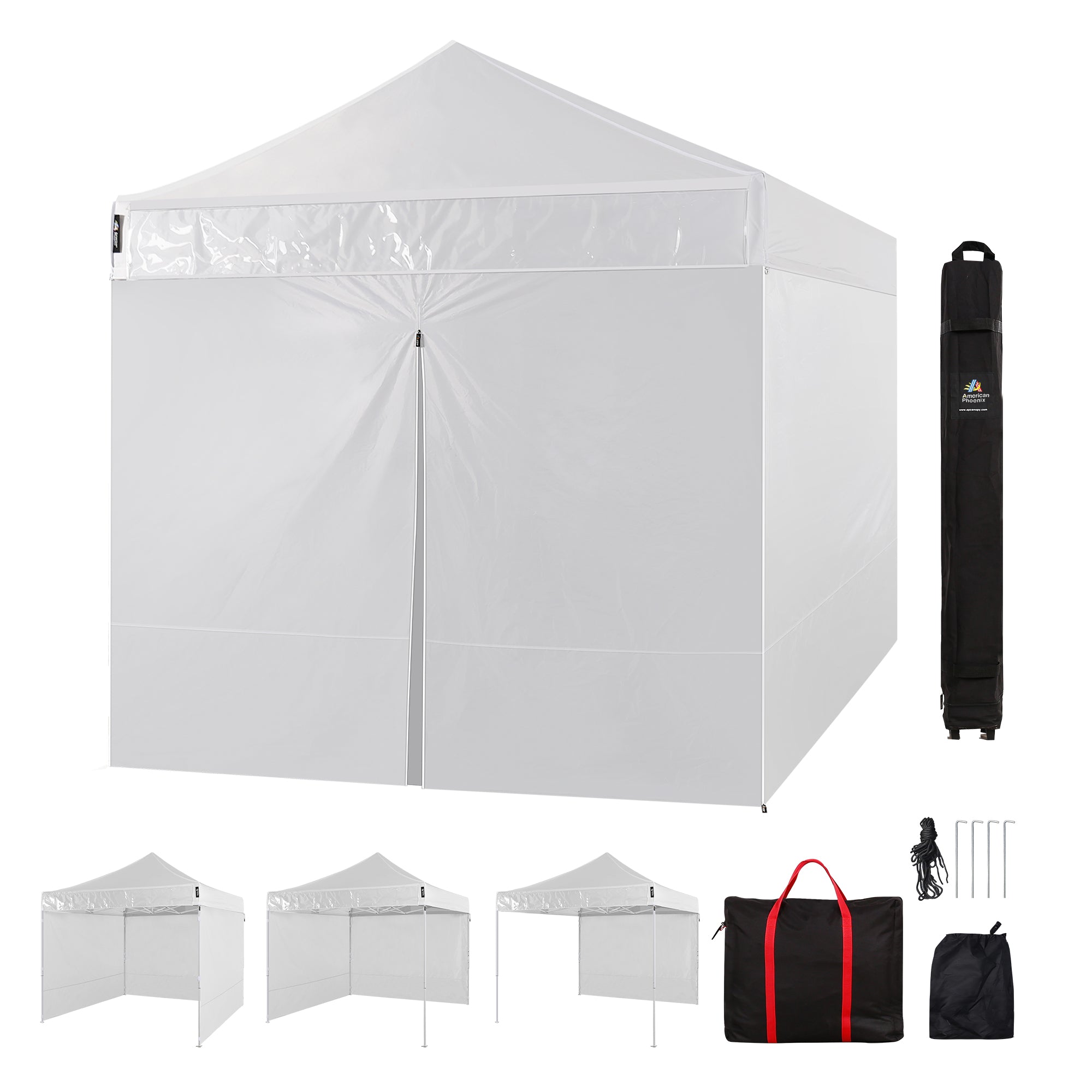 American Phoenix 10x10 Commercial Canopy Tent with Walls (White) - American Phoenix