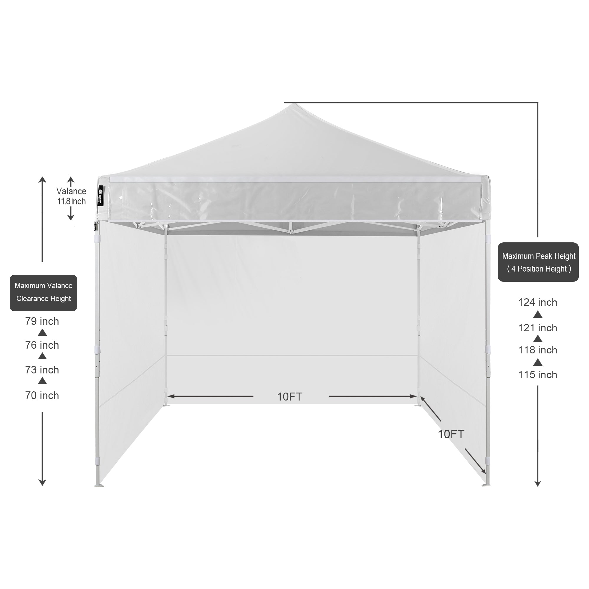 American Phoenix 10x10 Commercial Canopy Tent with Walls (White) - American Phoenix