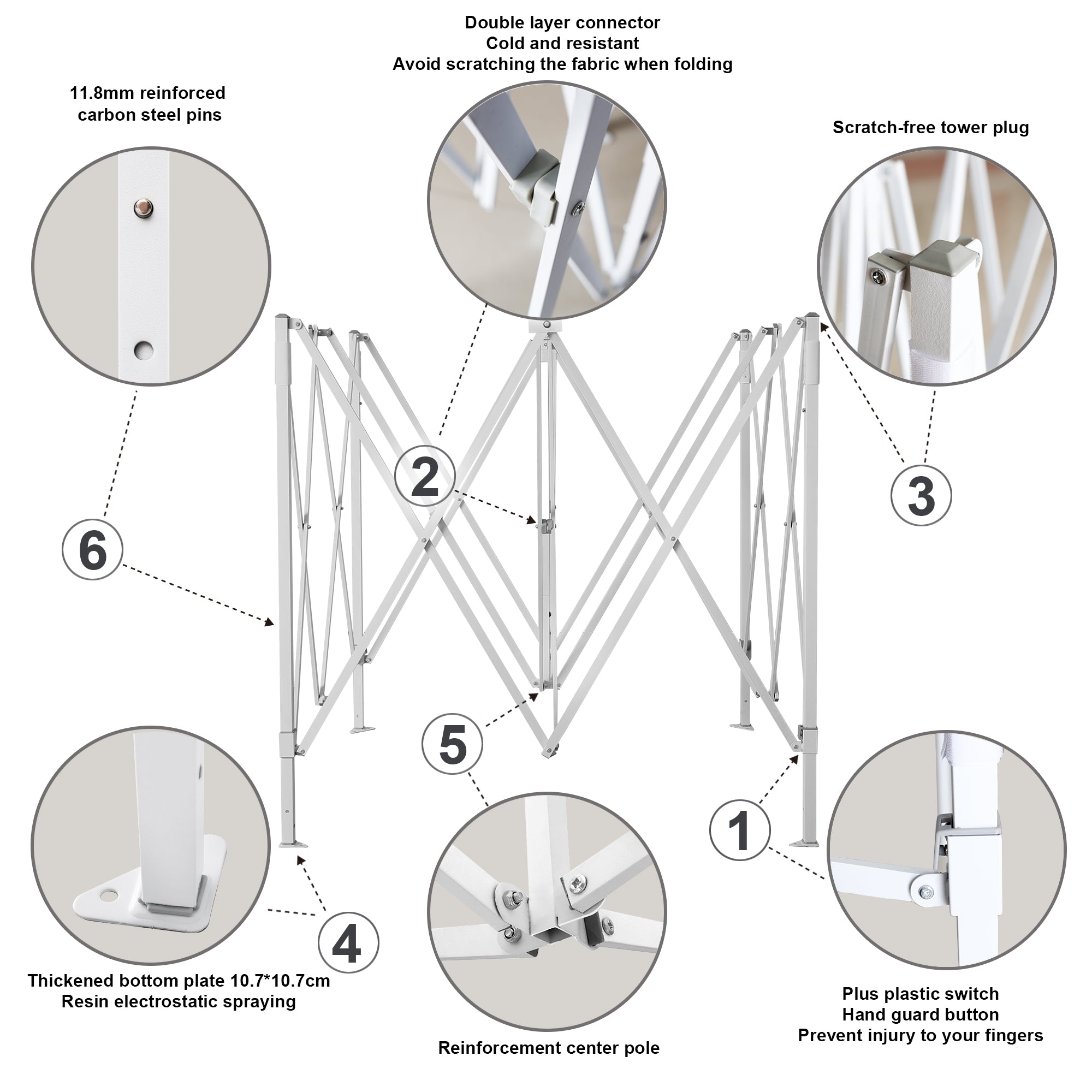 American Phoenix 10x10 Commercial Canopy Tent with Walls (White) - American Phoenix