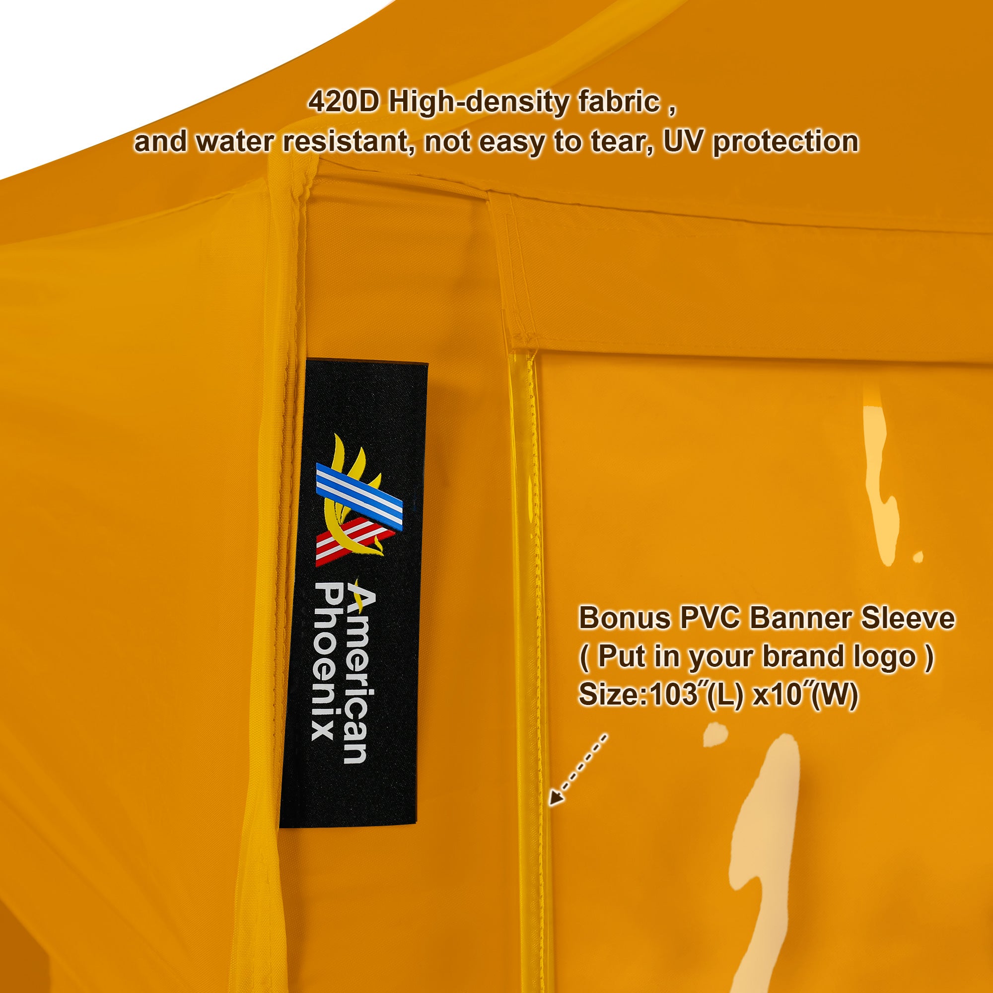 American Phoenix 10x10 Commercial Canopy Tent with Walls (Yellow) - American Phoenix