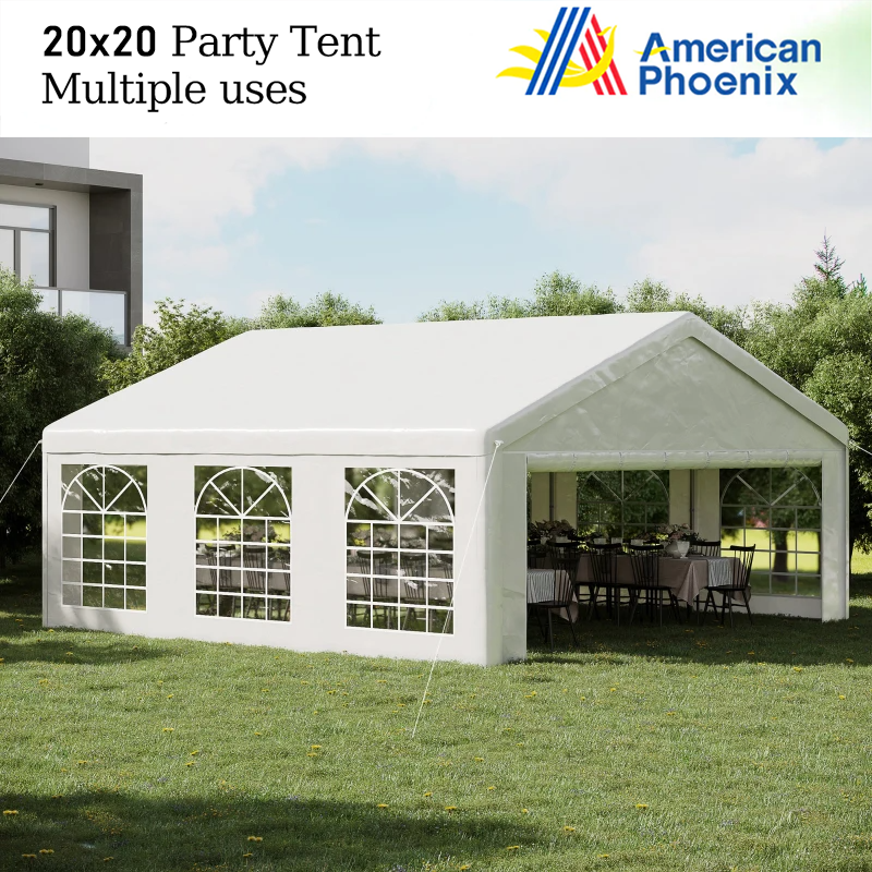 Load image into Gallery viewer, American Phoenix 20x20 white heavy-duty party tent and wedding activity tent
