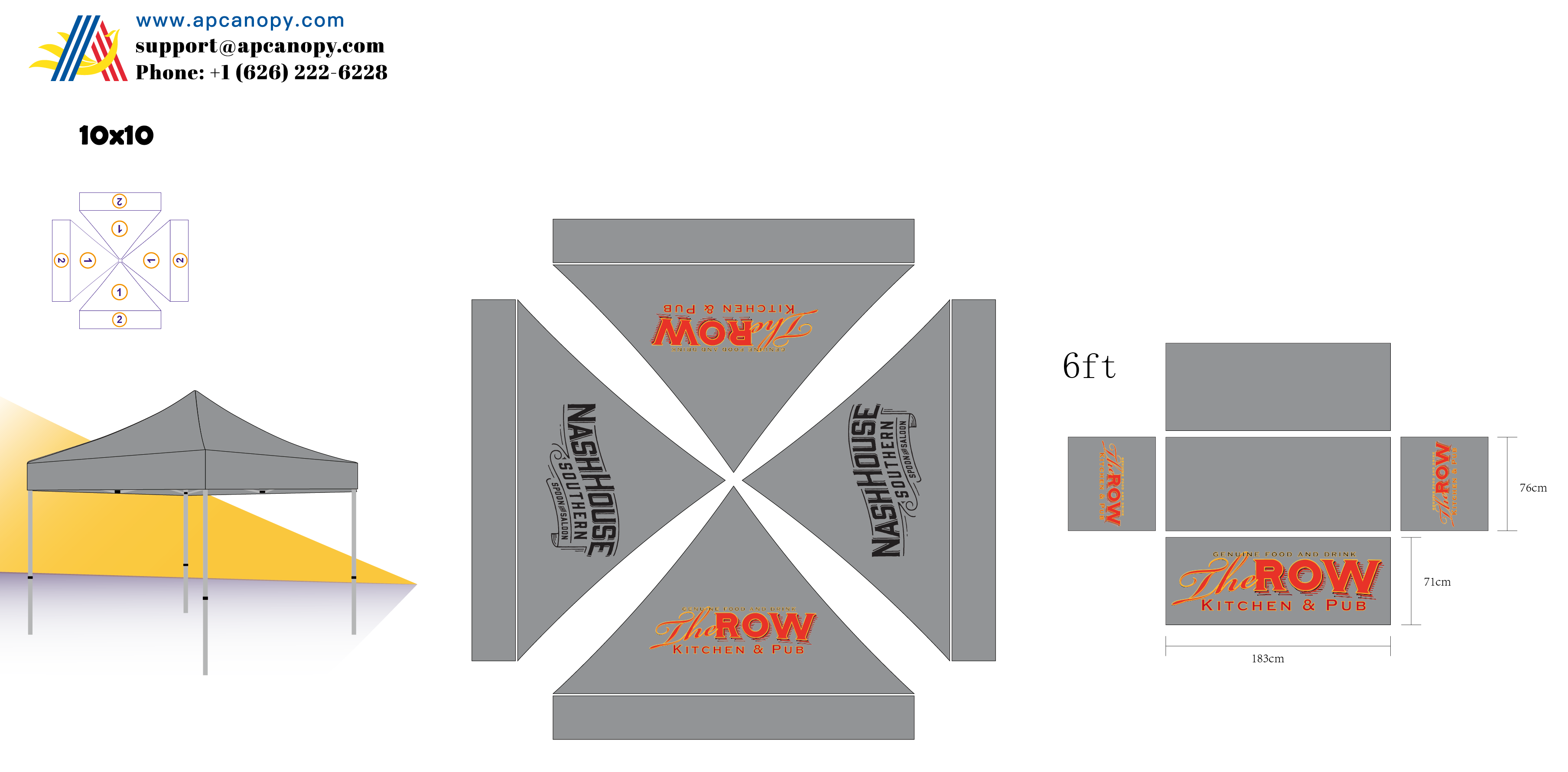 American Phoenix 10x10 Custom Canopy Tent (for Tim Vogler)