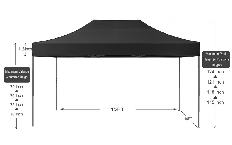 Load image into Gallery viewer, American Phoenix 10x15 Classic Colors Outdoor Canopy Tent (Black Frame)
