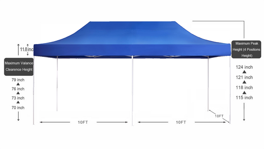 American Phoenix 10x20 Canopy Tent Pop Up Portable Instant Commercial Outdoor Market Shelter (White Frame)