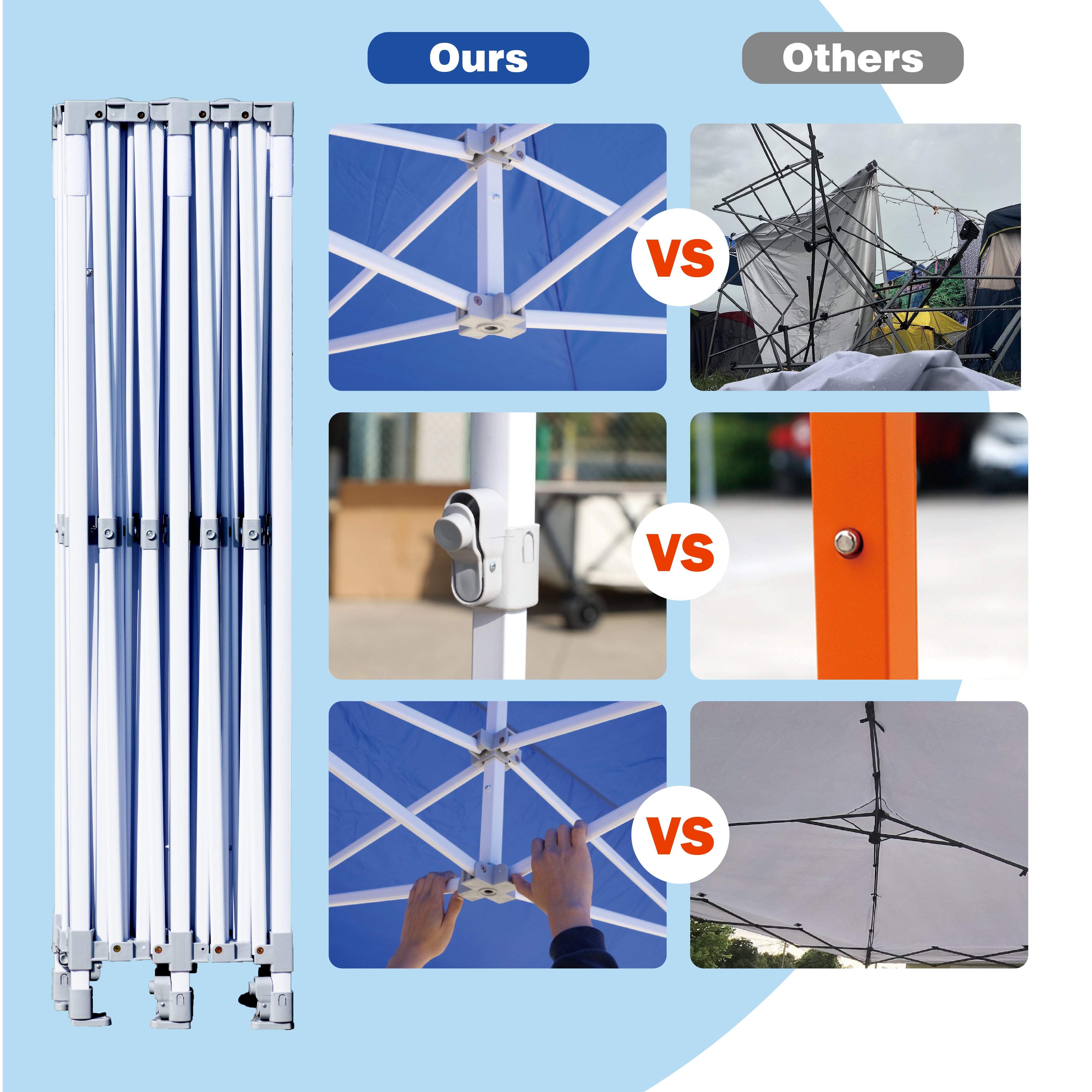 AMERICAN PHOENIX Pop Up Canopy Tent 10x20 Instant Shade Shelter Gazebo Outdoor Canopies Commercial Event Tents with Carry Bag