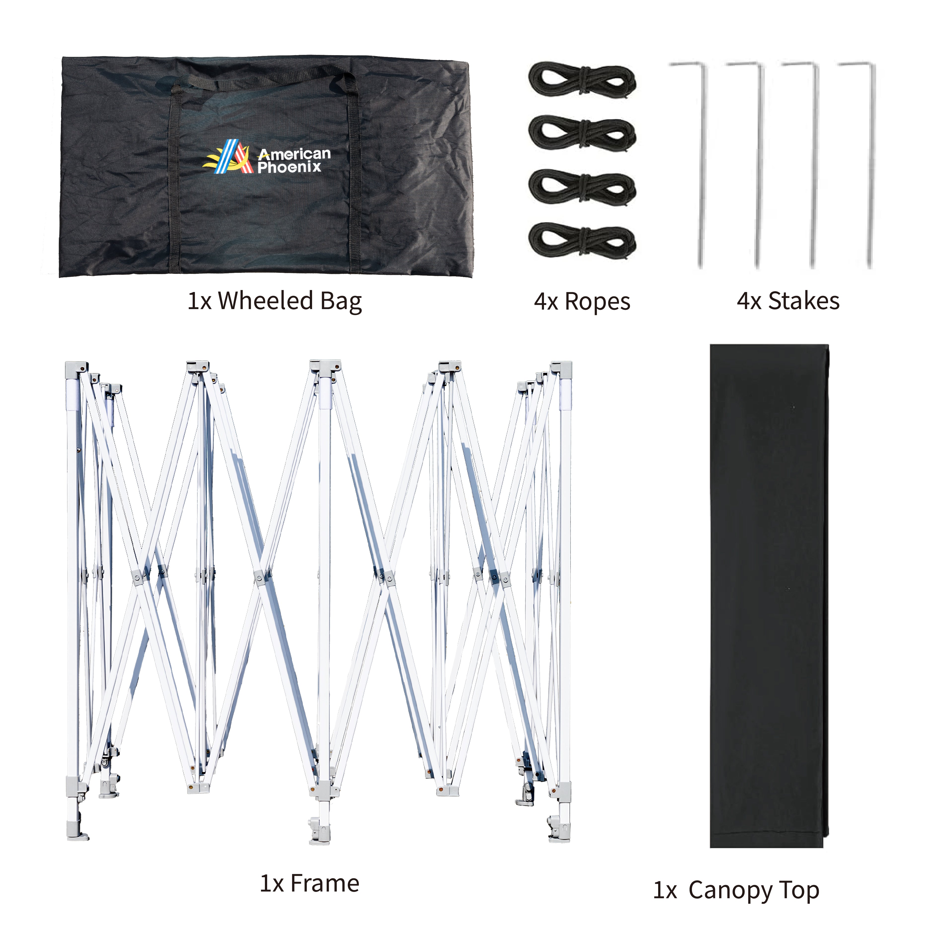 AMERICAN PHOENIX Pop Up Canopy Tent 10x20 Instant Shade Shelter Gazebo Outdoor Canopies Commercial Event Tents with Carry Bag