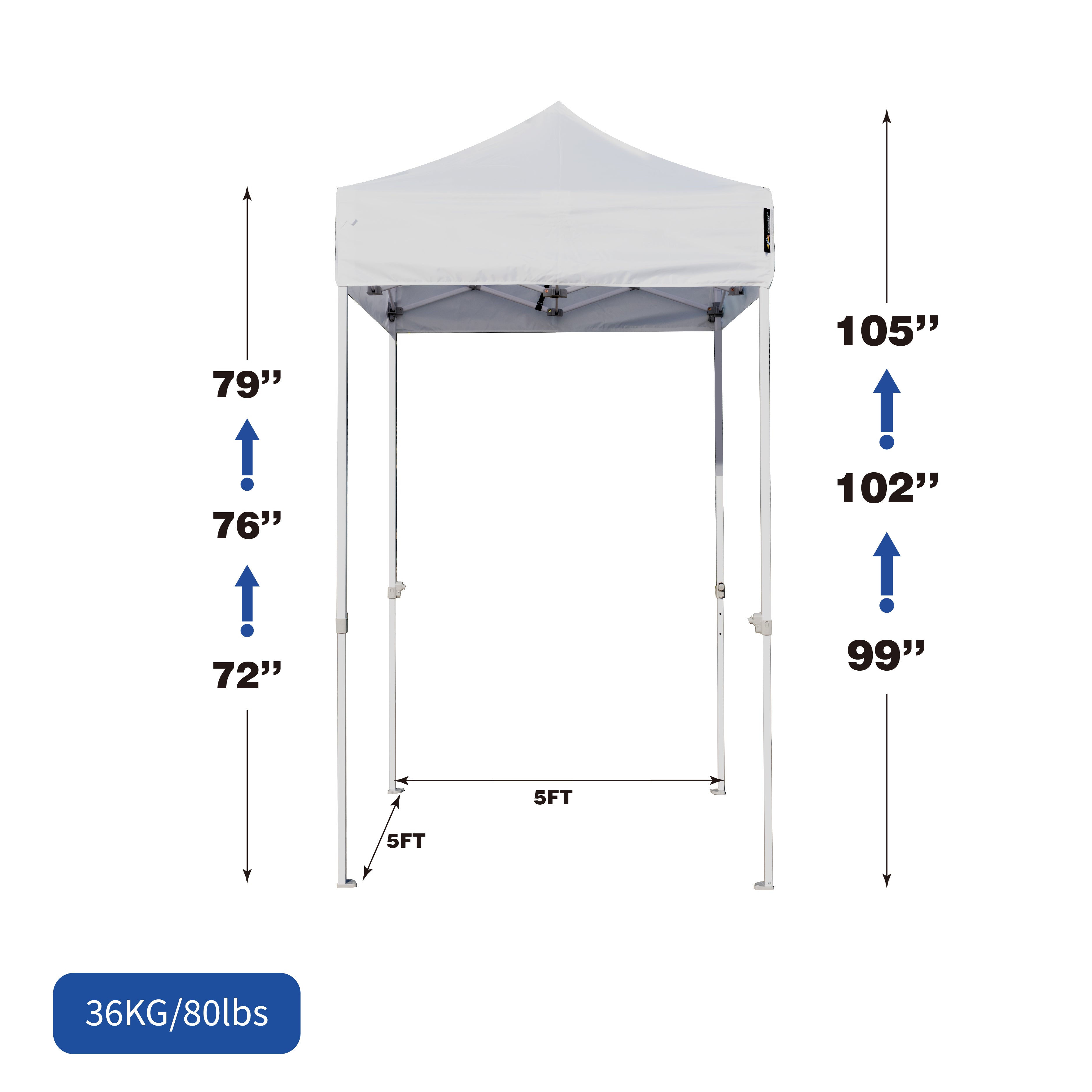 AMERICAN PHOENIX Pop Up Canopy Tent 5x5 Instant Shade Shelter Gazebo Outdoor Canopies Commercial Event Tents with Carry Bag