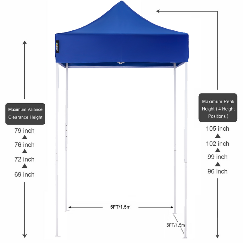 Load image into Gallery viewer, American Phoenix 5x5 Classic Colors Picnic Canopy Tent (White Frame)
