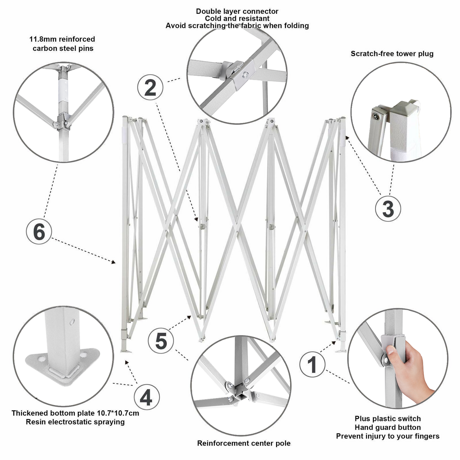 10x15 Pop Up Commercial Canopy Tent, Instant Portable Sun Shade Outdoor