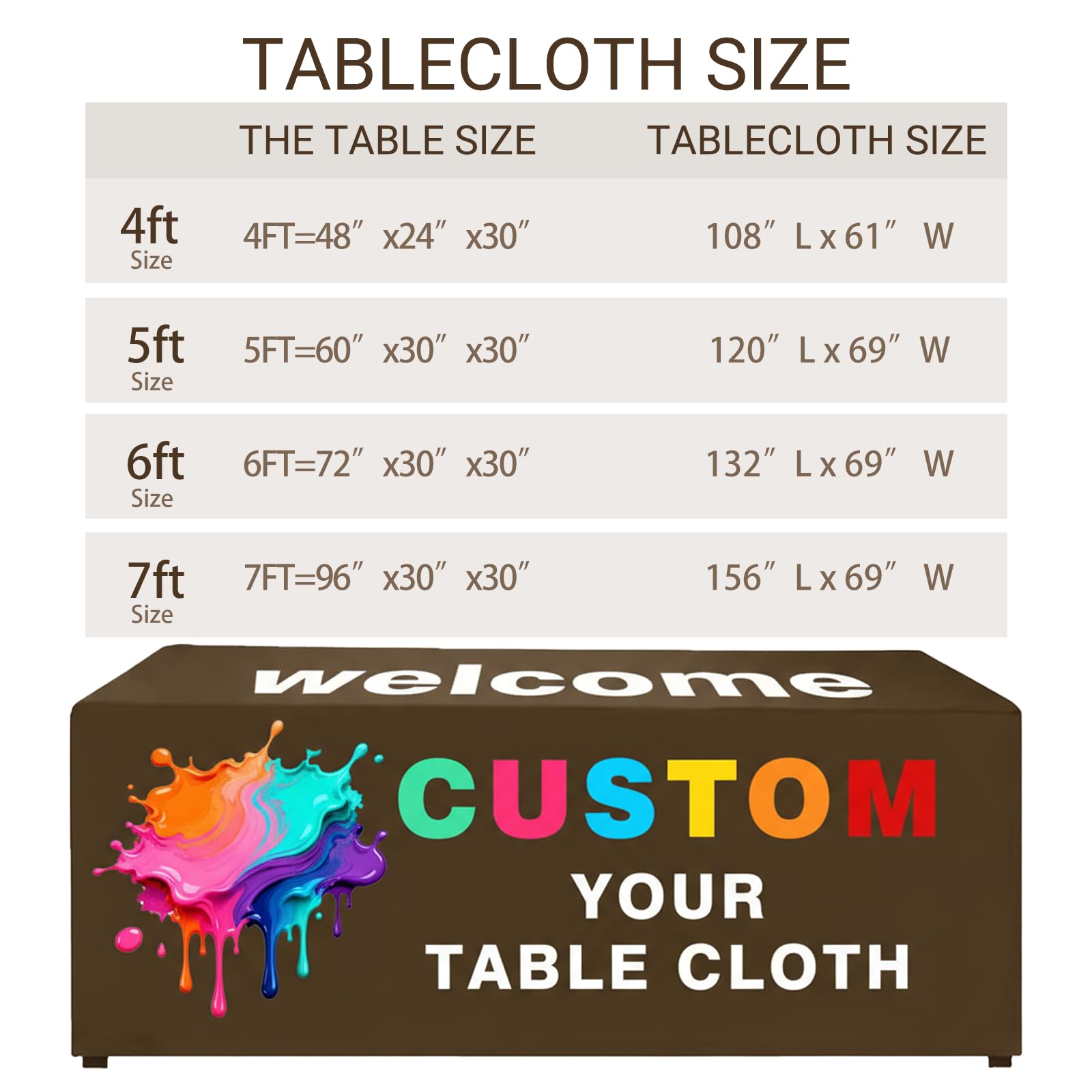 Custom Table Cloth with Business Logo Text