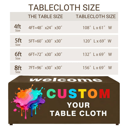 Custom Table Cloth with Business Logo Text