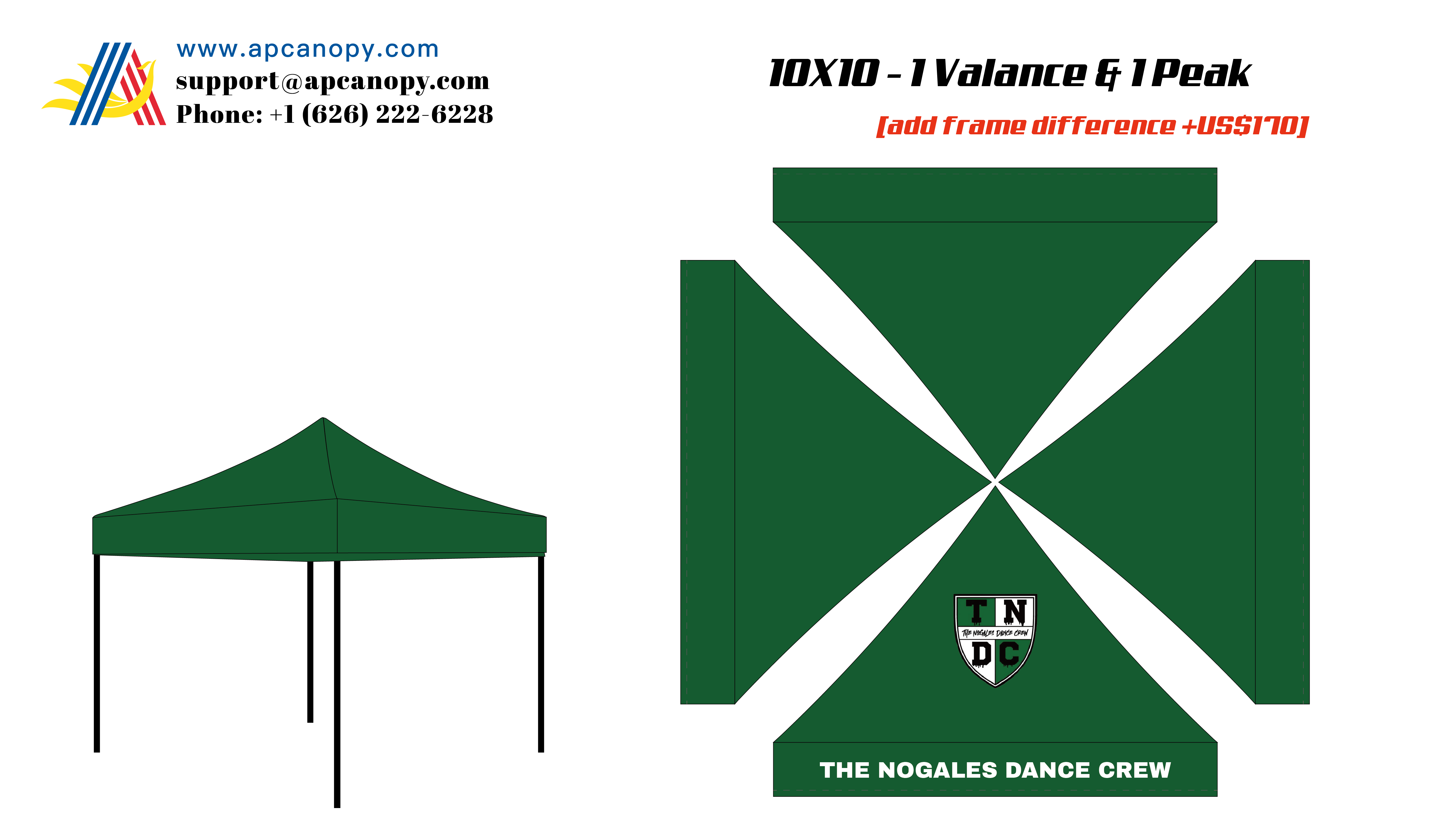 American Phoenix Pay Difference for Custom Canopy Frame (for Roger)