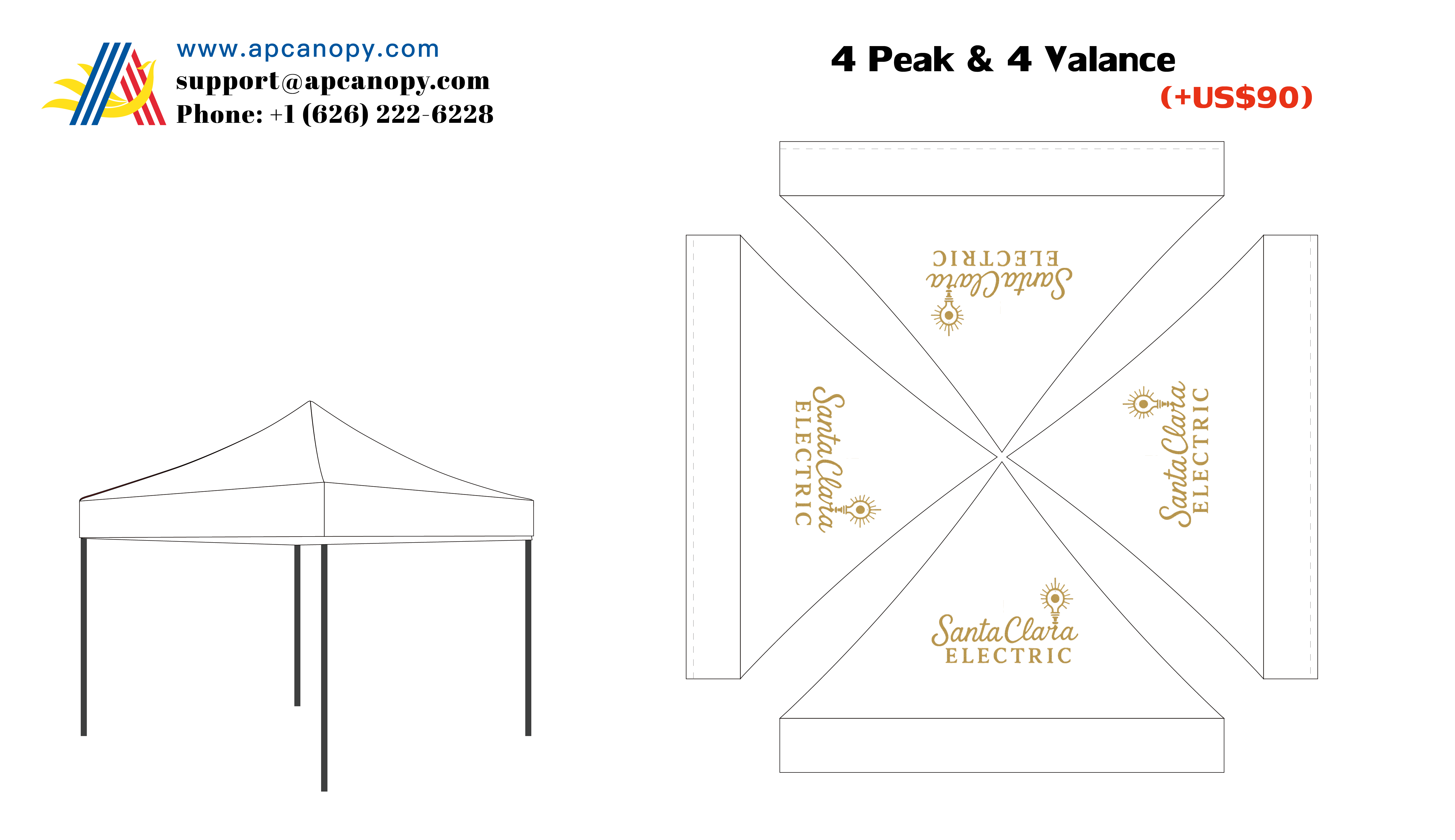 American Phoenix Pay Difference for Custom Canopy (for Sarah Selway)