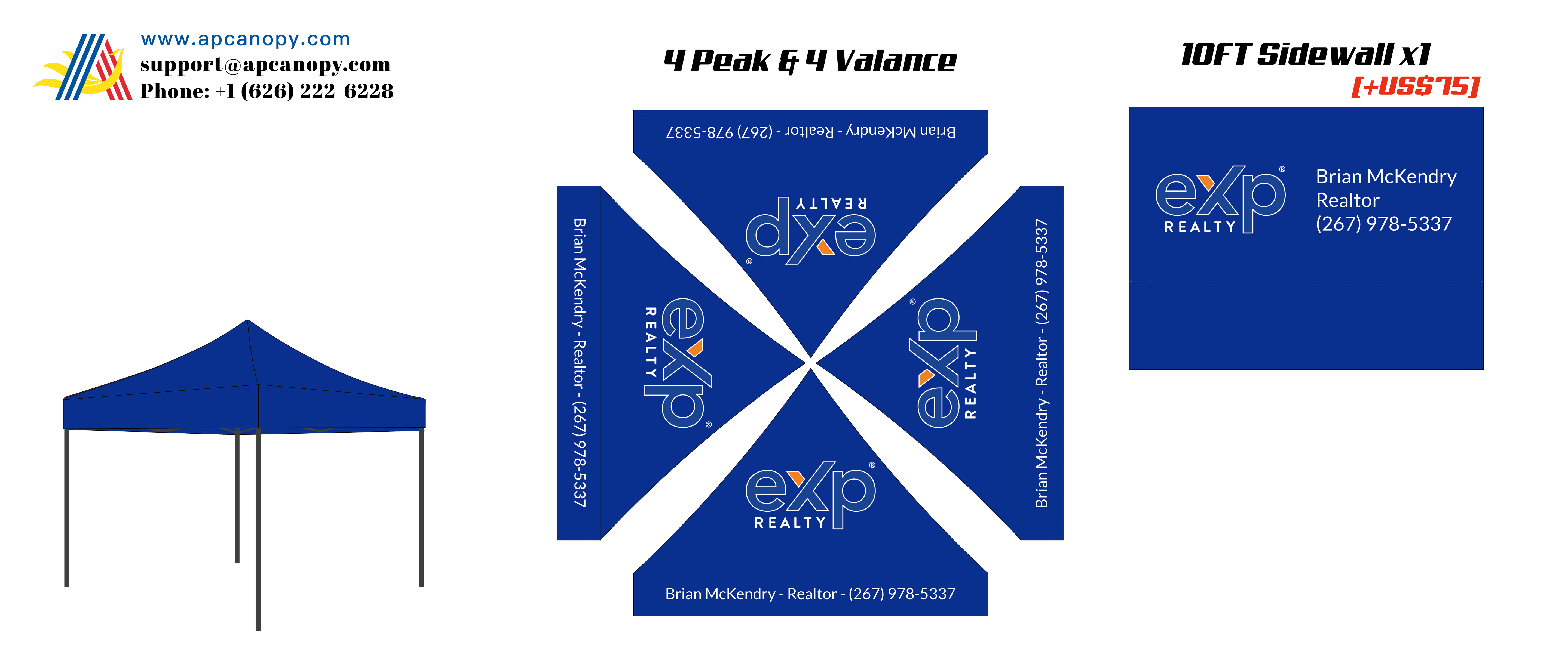 American Phoenix Pay Difference for Custom Canopy Sidewall (for Brian)