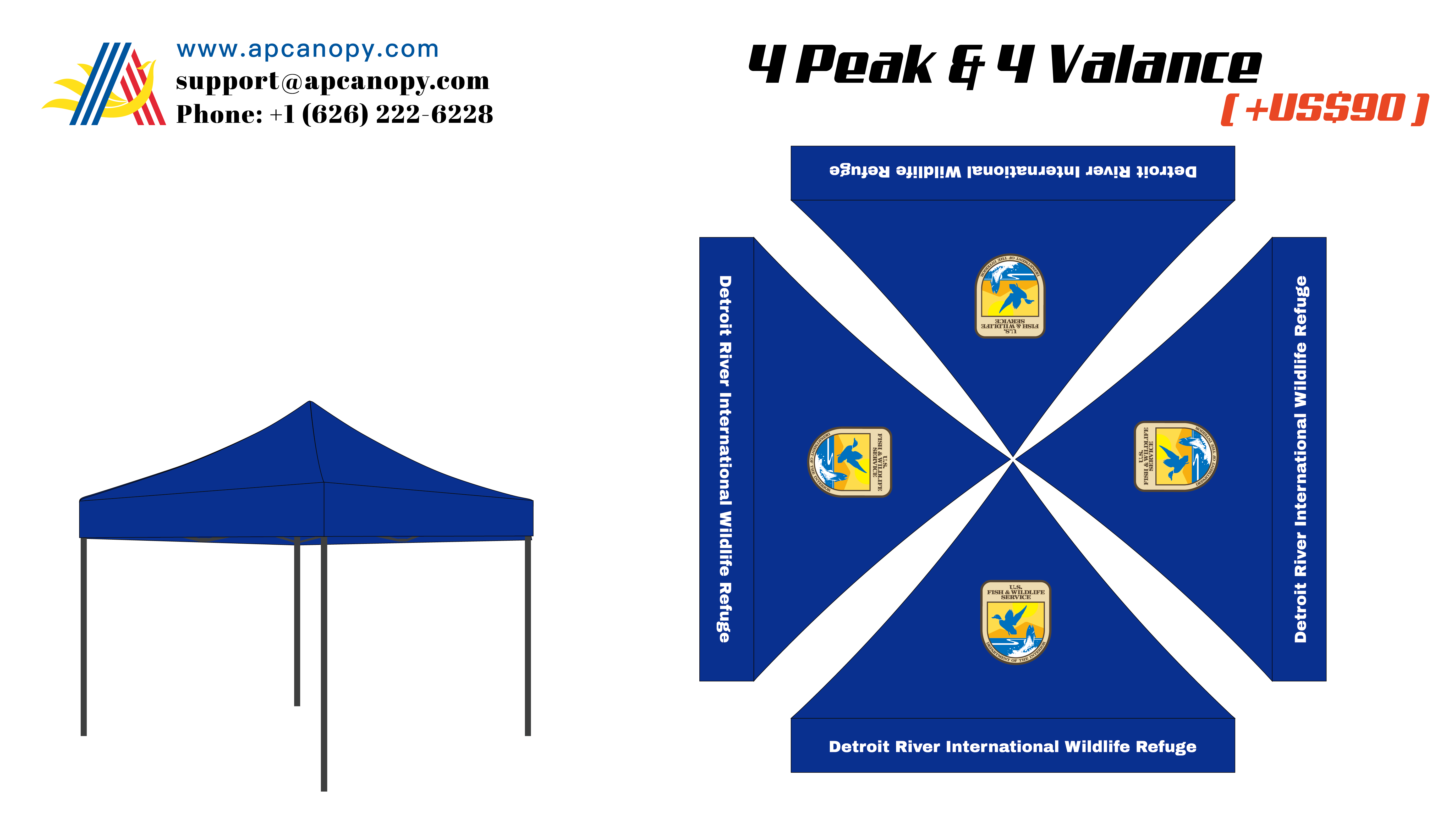 American Phoenix Pay Difference for Custom Canopy Peak & Valance (for Lisa)