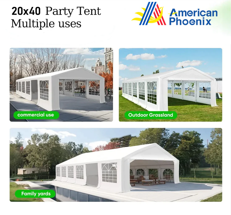 Load image into Gallery viewer, American Phoenix 40x20 white heavy-duty party tent and wedding activity tent
