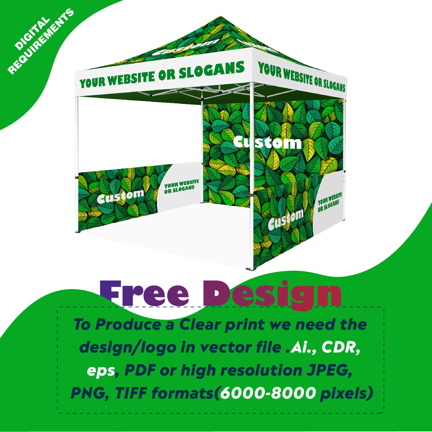 Custom Canopy with Your Logo Graphics