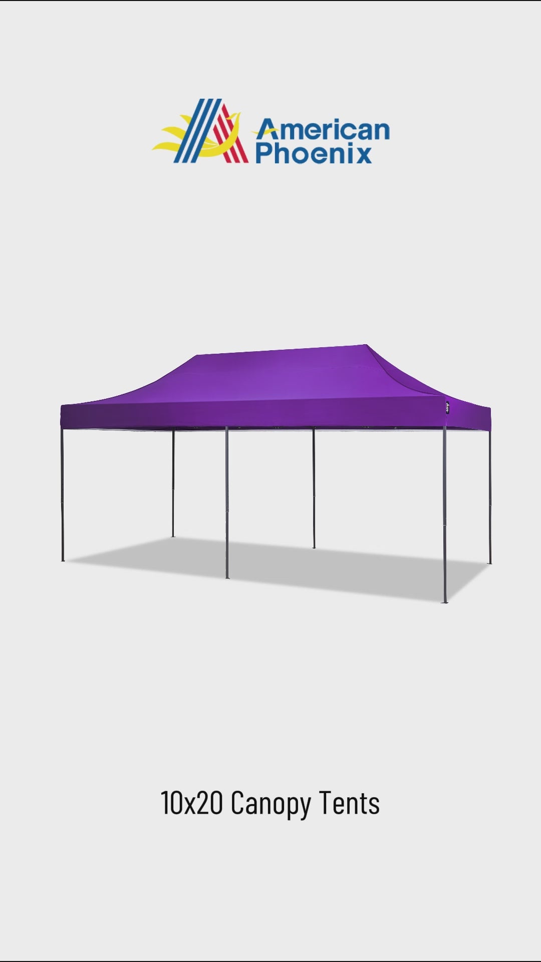 American Phoenix 10x20 Canopy Tent Pop Up Portable Instant Commercial Outdoor Market Shelter (White Frame)