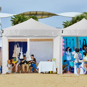 10x10 Commercial Canopy Tent with Walls (White)