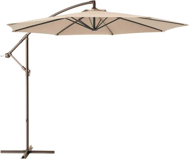 Load image into Gallery viewer, 10FT Offset Cantilever Hanging Patio Umbrella with Crank &amp; Cross Base (Color Set)
