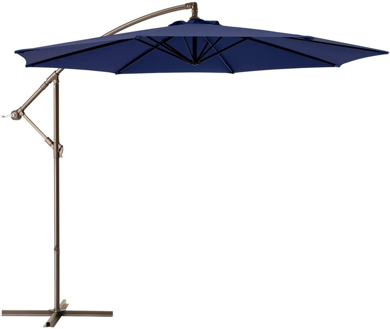 Load image into Gallery viewer, American Phoenix 10FT Offset Cantilever Hanging Patio Umbrella with Crank &amp; Cross Base (Navy)
