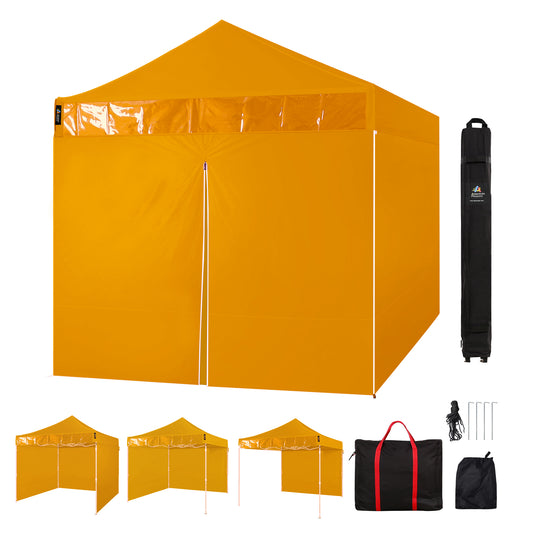 10x10 Commercial Canopy Tent with Walls (Yellow)